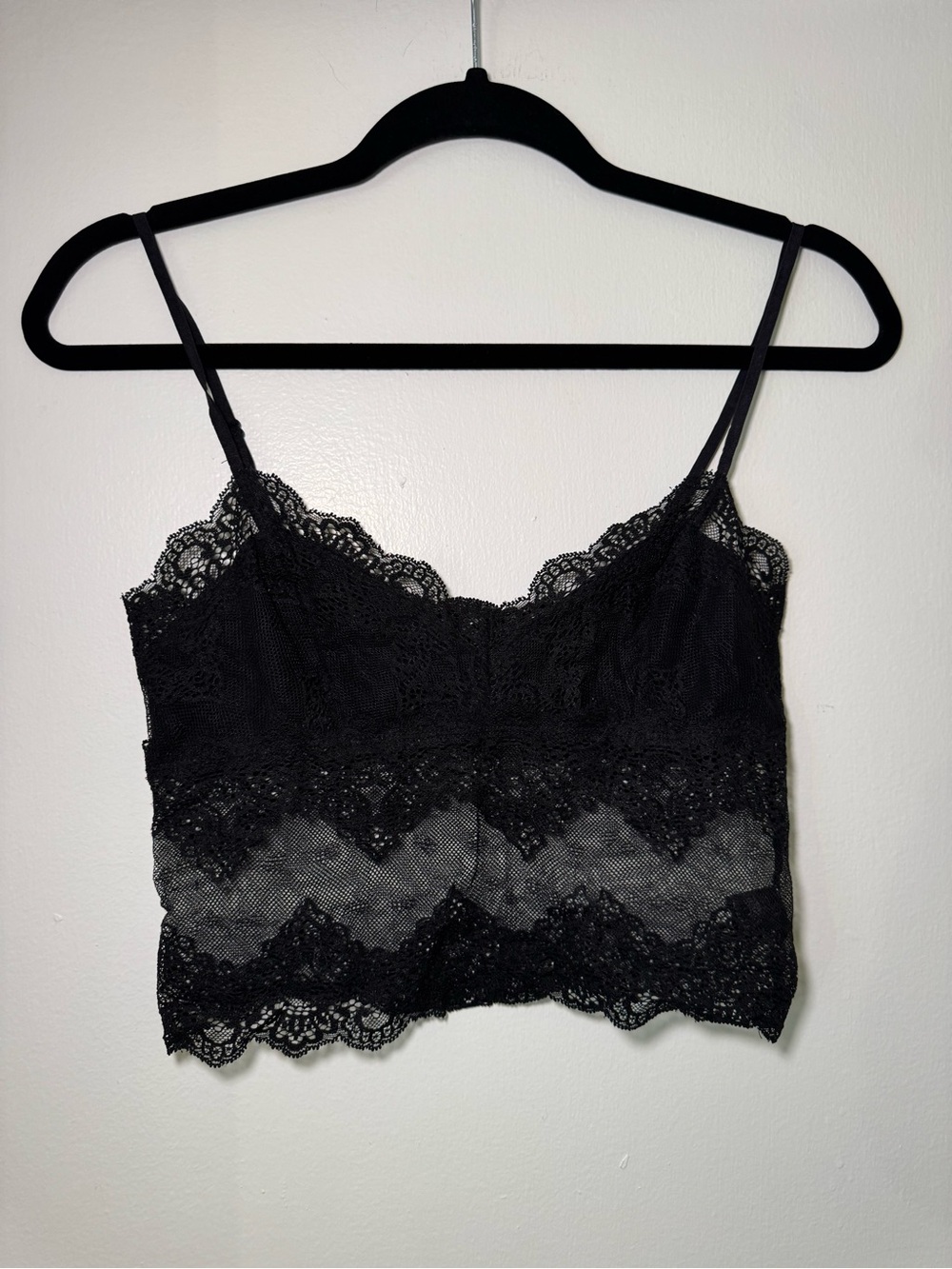 Black Lace Cropped Camisole